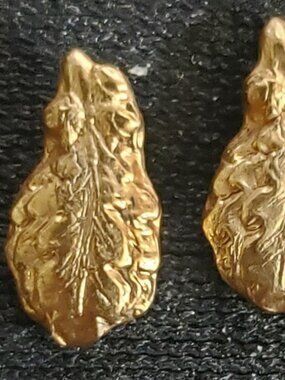 VINTAGE LOT 0F 2 US AIR FORCE GOLD OAK LEAF MAJOR RANK 0-4 COLLAR PINS